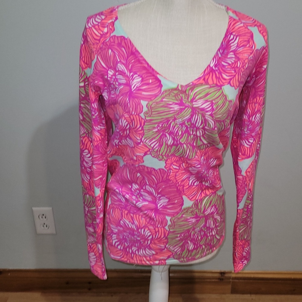 Lily Pulitzer Adelaide Sweater Pink Flower Style#68830